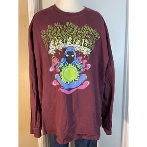 Market T-Shirt Long Sleeves‎ Smiley The Alchemist  Grim Reeper XL Burgundy